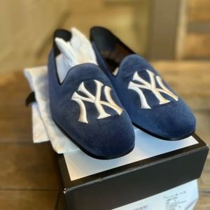 GUCCI X MLB Blue Loafers NWB